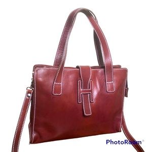I MEDICI Firenze Burgundy Leather Purse/Handbag/Crossbody